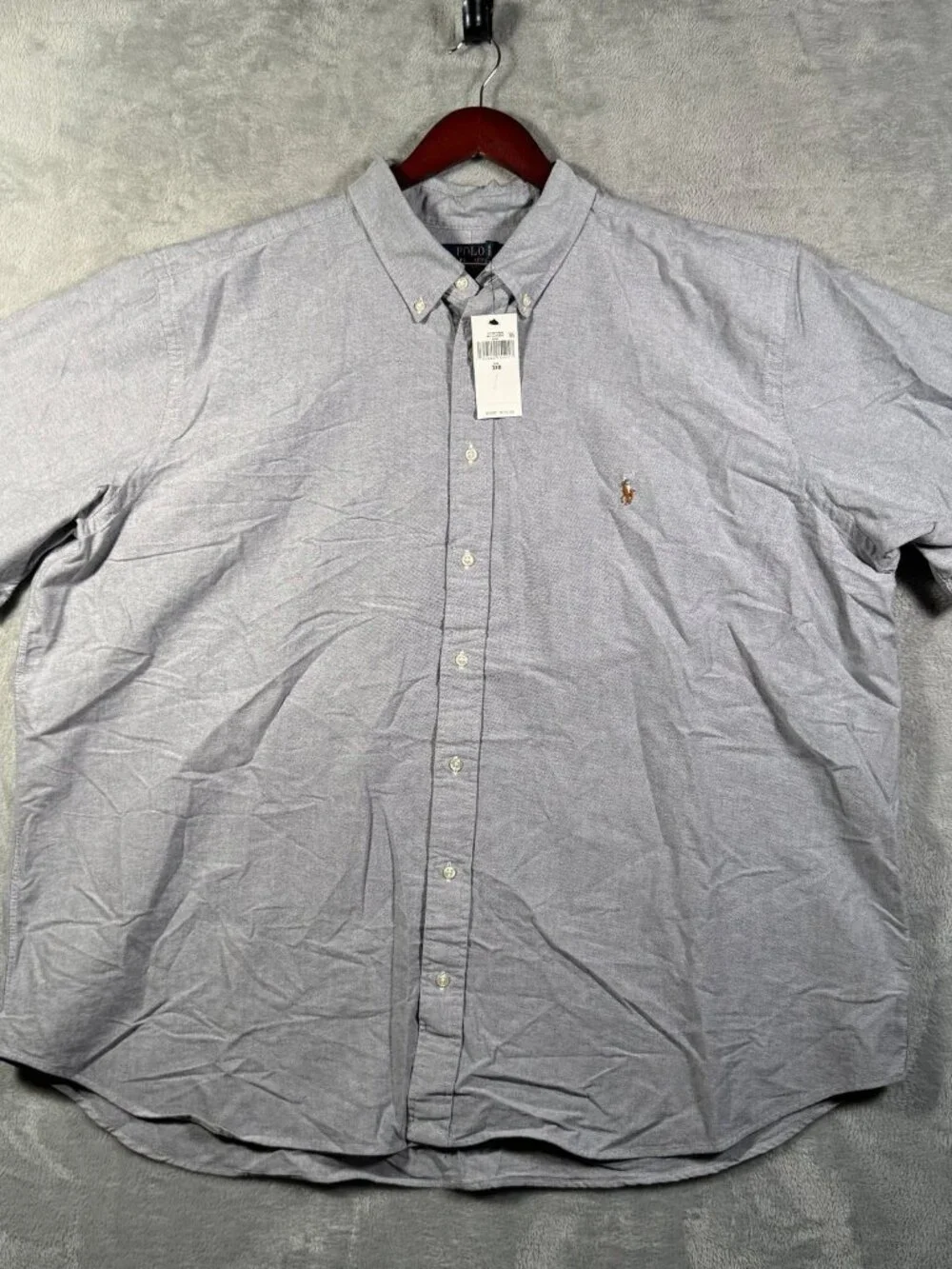 Polo Ralph Lauren Shirt Mens 3XB 3XL Big Blue Oxford Short Sleeve Navy $130